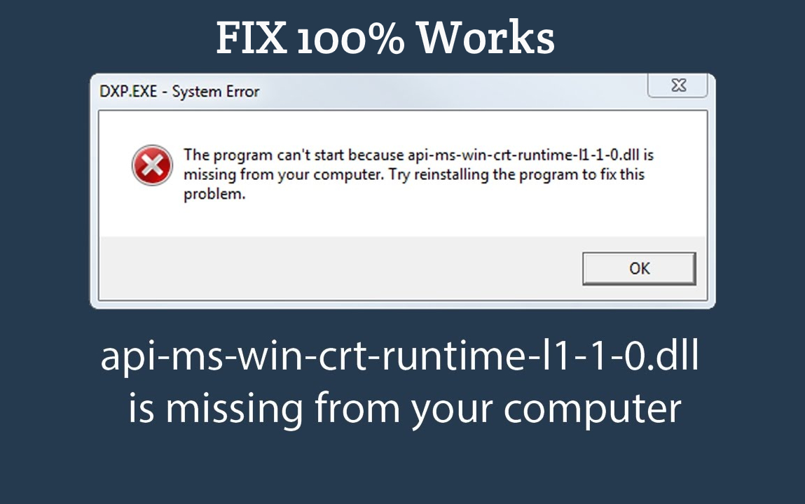 How Do You Fix the ‘Api-Ms-Win-Crt-Runtime-L1-1-0.Dll’ Is Missing Error